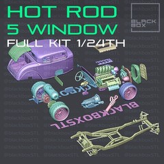 1:16 Scale 5 Window Coupe Hot Rod | Full Model Kit-Unnasembled & Unpainted