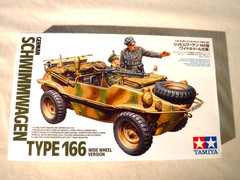 1/35 Tamiya German WWII Schwimmwagen Type166 Wide Wheel Ver w/2 Figures # 35393