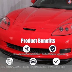 Car Hood Vents Compatible with Chevy Corvette C6 2005-2013, Hood Scoop Body