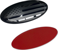 7 Inch American Black Flag Emblem Replacement for Ford, 7″ X 2 3/4″ Oval Decal B