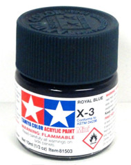 Tamiya 81503 X-3 Royal Blue 1/3 oz Acrylic “Mini” Paint