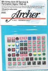 Archer British 8th Army Arm Of Service Formation Tank Transfer Decals AR35071.7