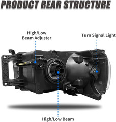 Headlight Assembly Compatible with 2002-2005 Dodge Ram 1500/03-05 Ram 2500 3500