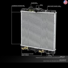 DNA Motoring OEM-RA-1570 OE Style Full Aluminum Core Direct Fit Radiator