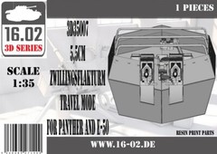 16.02 1/35 German 5.5cm Zwillingsflakturmon Transport for Panther and E-50