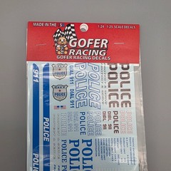Gofer Racing 11024 x 1/24 1/25 Modern Police Decal Sheet New Sealed