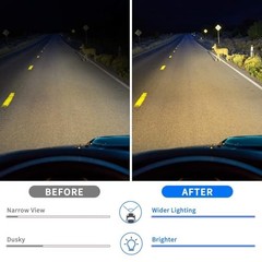 Headlight Assembly Compatible with Black Housing Amber Reflector Clear Lens