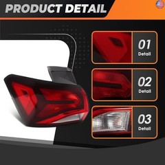 Tail Light Compatible with Equinox 2022-2024 Left Outer Driver Side Rear Brake