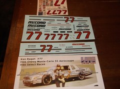 Ken Ragan #77 1986 McCORD GASKETS Chevy MCSS 1/24th scale decals LoboGraphix