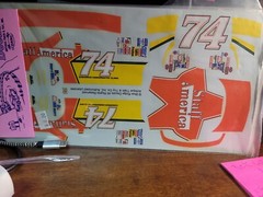 BLUE RIDGE DECALS M-93-74 NASCAR #74 STAFF AMERICA LUMINA ’93