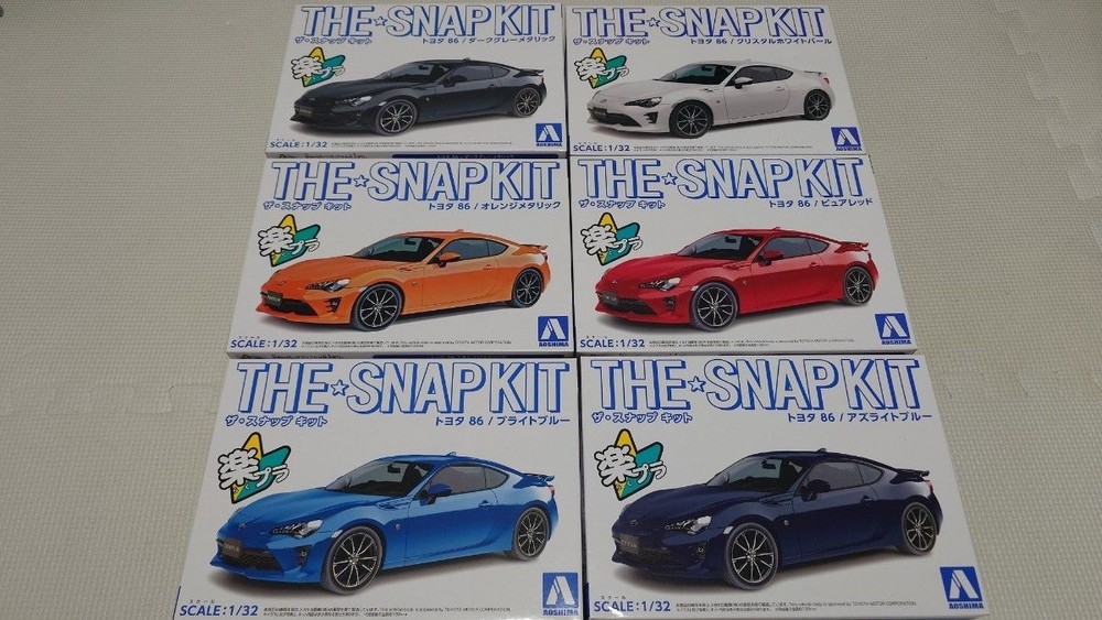 Aoshima The Snap Kit Toyota 86 Set of 6 Collectables 17+