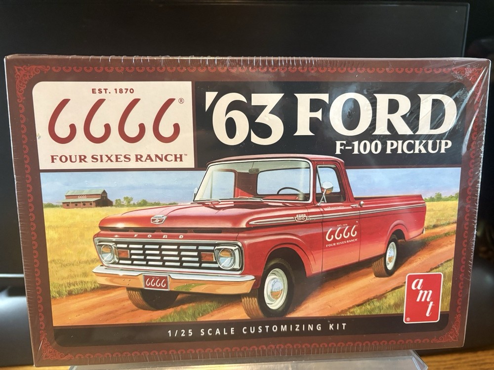 AMT 1/25 ’63 Ford F-100 Pickup Truck (Four Sixes Ranch) plastic model kit NIB