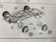 Revell 1981 Camaro Z28 1/25th Scale Kit #14526 Parts Rims and Tires kit bash