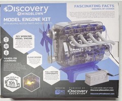 Discovery Mindblown Model Engine Build Kit STEM Moving Parts, LED Lights NIB