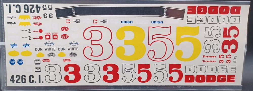 Fred Cady | No. 668 | 1:25 1968-69-Dodge Don White USAC #5 Decals