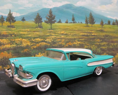 1958 FORD EDSEL 2 Door Hardtop Dealer Promo Model Car Friction Wheels Turquoise
