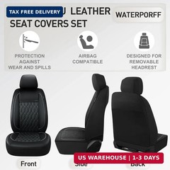 CAROMOP Faux Leather Car Seat Covers Full Set,Luxury and Comfortable Covers for