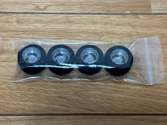Vintage TAMIYA Mini 4WD Aluminum Narrow Wheel Set with Sponge Tires (4 pcs)