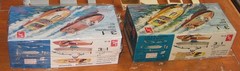 AMT Customizing Boat Kit Lot of 2 Vintage Built in Box & Unbuilt Blueprinter 60s