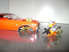 1/24 Scale Small Block Twin Carb Motor Pro Street Hot Rod Drag Racing NHRA