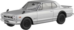 Aoshima 1/24 RAKUPLA SNAP CAR KPGC10 SKYLINEHT 2000GT-R 1971 SILVER Kit 01-SI