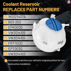 Coolant Reservoir Tank 1K0121407A Compatible with Volkswagen VW CC Passat Jetta