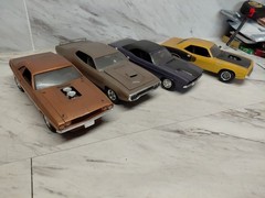 Model Junkyard/parts Plastic ,Nice Custom Car Lot Of 4 Mopars,dusty As Found