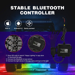 RGB LED Rock Lights Kit, 4 Pods Underglow Multicolor Neon Light Pod with Bluetoo