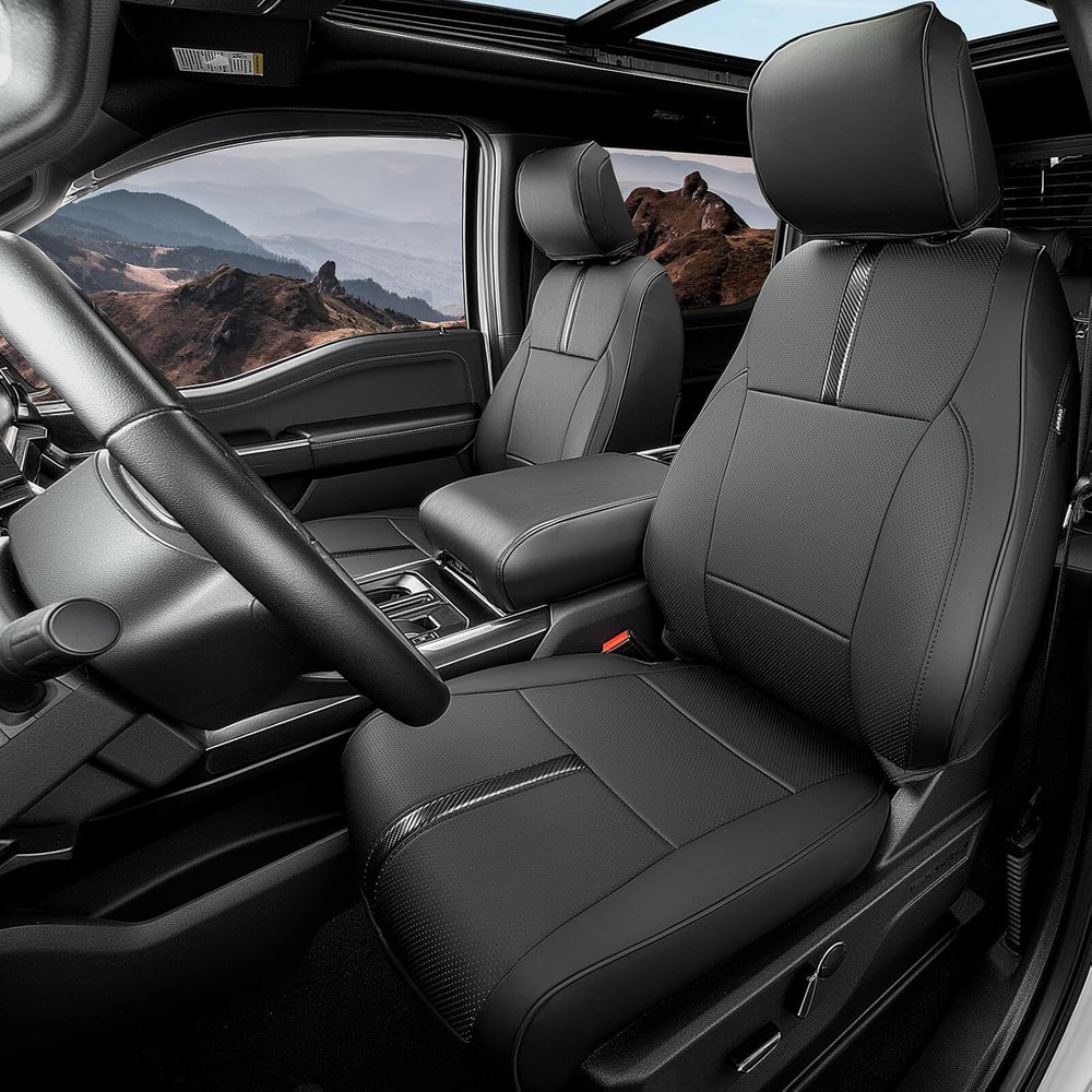 for Ford F150 Seat Covers 2015-2023 2024 2025 2026 (Only Front Seat Covers), Lea