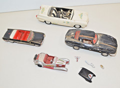 Vintage JUNKYARD MODEL PARTS Lot Built Up Corvette Stingray Hawk 1962 Fodder