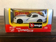 Car Burago Dodge Vipers Blue Stripe, White Stripe, Black & Yellow 1:43 set of 4