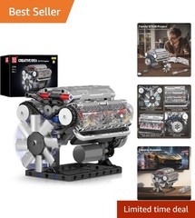 V8 Engine Mechanical Model Kit with Transparent Parts and Electrical Components