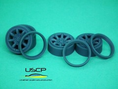 USCP 24P181t 1/24 Resin wheels 13 inch + Tires JBW SUPERLIGHT 2 Mini Cooper