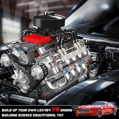 Realistic V8 Engine Model with Moving Parts – Perfect STEM Gift for Enthusiasts