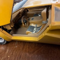 1/24 Built Plastic Model Yellow Lamborghini Countach Dusty From Being Displayed