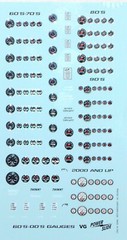 NASCAR DECAL 60’s-’00’s VINTAGE RACE CAR DASHBOARD GAUGES DETAIL GOODIE SHEET
