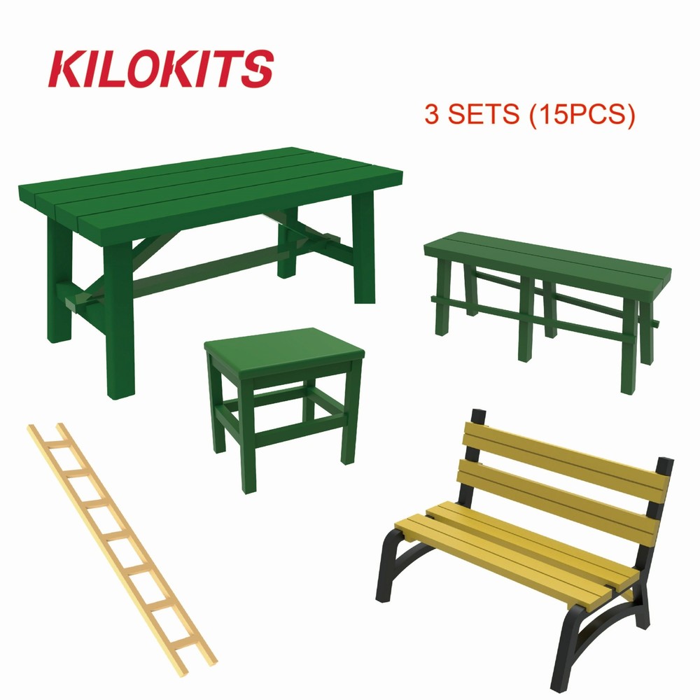 KILOKITS 1/35 Plastic Table Bench Chair Dioramas Street Scenery Model Kits