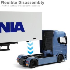 1/43 Scale Swedish Style Semi Truck with Transport Container Die-Cast Model – He