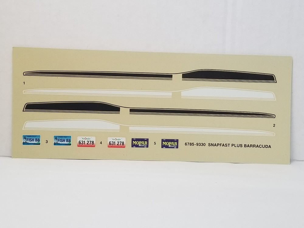 1974 Plymouth Cuda DECAL SHEET from AMT 1:25 Model Kit 74 Barracuda DECALS