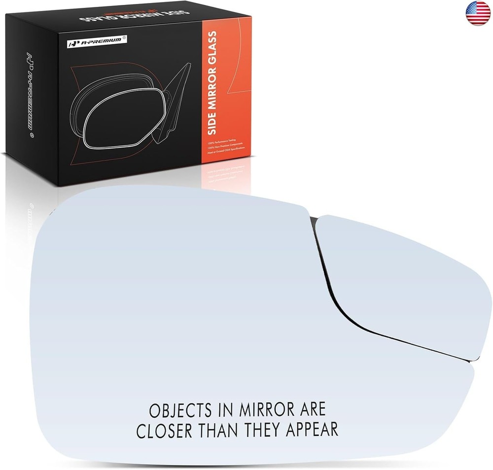 A-Premium Right Passenger Side Non-Heated Mirror Glass with Backing Plate –