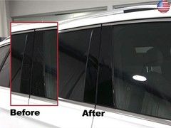 Rvinyl Pillar Post Pre Cut Window Trim Kits in Gloss Black Compatible with Ford