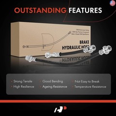 A-Premium Rear Inner and Outer Brake Hydraulic Hose Compatible with Honda
