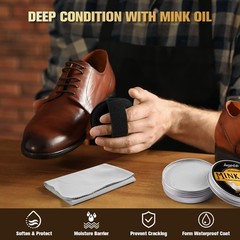 Lansinlife Leather Boot Care Kit 7-In-1 Saddle Soap Mink Oil For Leather