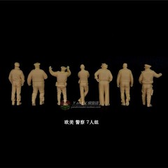 1/72/87 European & American Police Officers 7‑Person Team Unpainted