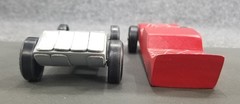 PINE CAR DERBY CARS WOOD SET OF 2 SPIDER WEB MOTIVE 1 CAR MISSING 2 WHEELS
