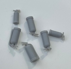 1/24 1/25 Scale Fire Extinguishers 6 Pack 3D Printed Resin Model Garage Details