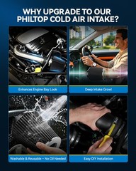Philtop 3.5 Cold Air Intake Kit System Compatible Mazda Rx8 2004 2005 2006 2007