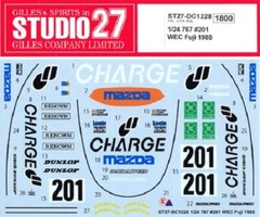 STUDIO 27 MAZDA 767 #201 WEC FUJI 1988 1/24 Decal parts