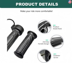 Ebike Full Twist Throttle 12V-72V, 3 Pin SM Connector Ebike Throttle with 71″