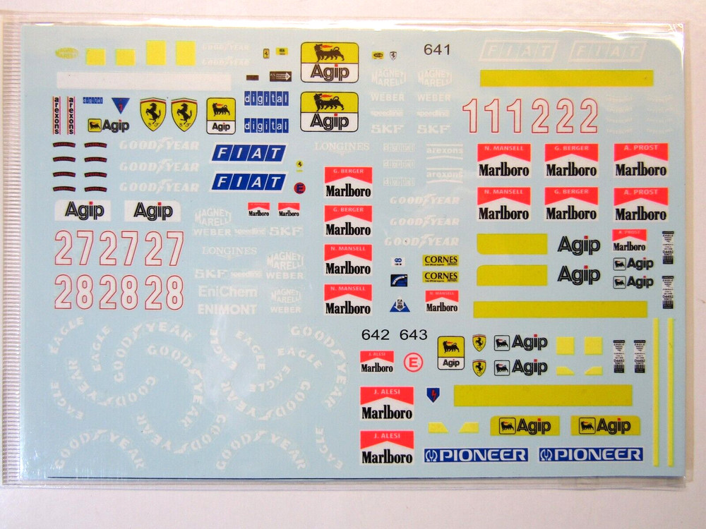 Decalpool 1/20 Ferrari F189 (640-643) Decal Sheet DP137 for Tamiya Kit